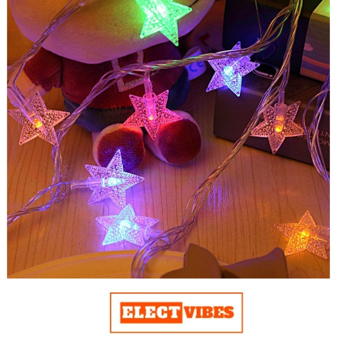 ELECTVIBES Mini Star String Light 14 LED, 3 Meter Plug-In, Warm White Mini Star Fairy String Lights ,Decorative LED Lights for Bedroom, Home, Garden, Diwali, Christmas, Wedding & Party Decoration (Pack of 1) - Image 29