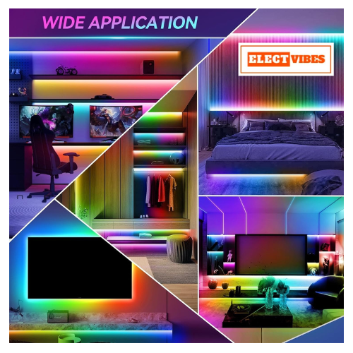 ELECTVIBES 5 Meter 3 Colour LED Strip Light with Adapter, Red Green Blue LEDs Strip, 300 LEDs Decorative Light with 16 Mode Remote for Home, Shop, Party, Festival & Wall Décor (PACK OF 1) - Image 8
