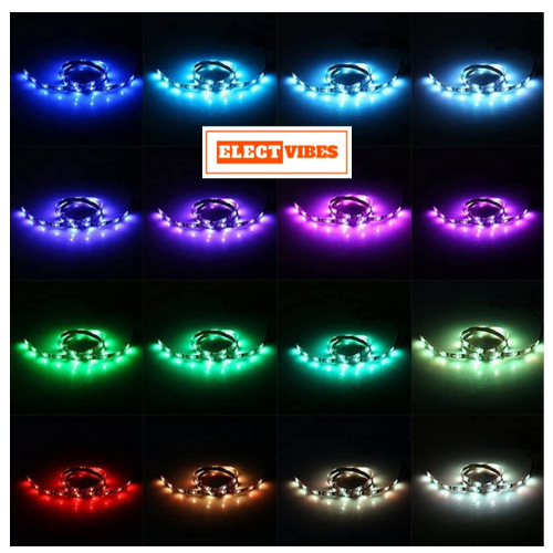 ELECTVIBES 5 Meter 3 Colour LED Strip Light with Adapter, Red Green Blue LEDs Strip, 300 LEDs Decorative Light with 16 Mode Remote for Home, Shop, Party, Festival & Wall Décor (PACK OF 1) - Image 11