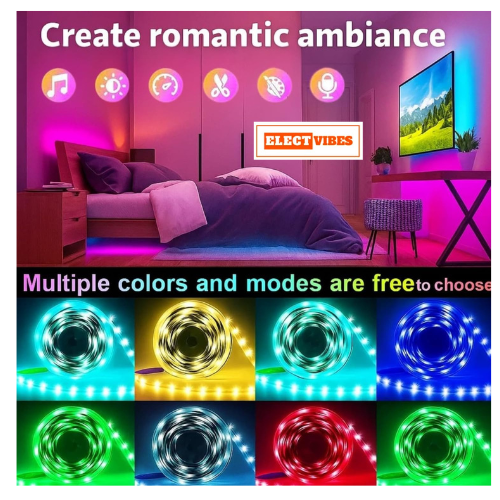 ELECTVIBES 5 Meter 3 Colour LED Strip Light with Adapter, Red Green Blue LEDs Strip, 300 LEDs Decorative Light with 16 Mode Remote for Home, Shop, Party, Festival & Wall Décor (PACK OF 1) - Image 6