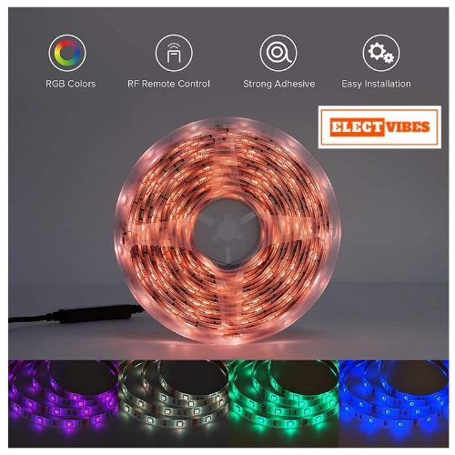 ELECTVIBES 5 Meter 3 Colour LED Strip Light with Adapter, Red Green Blue LEDs Strip, 300 LEDs Decorative Light with 16 Mode Remote for Home, Shop, Party, Festival & Wall Décor (PACK OF 1) - Image 13