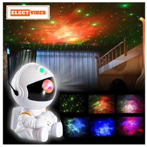 ELECTVIBES Astronaut Galaxy Projector Star Night Light – 360° Rotating LED Nebula Lamp with Remote, Timer & Adjustable Head for Kids Room, Bedroom, Home & Party Décor (Star Astronaut, Black)(PACK OF 1)