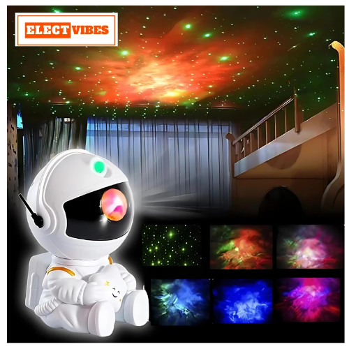 ELECTVIBES Astronaut Galaxy Projector Star Night Light – 360° Rotating LED Nebula Lamp with Remote, Timer & Adjustable Head for Kids Room, Bedroom, Home & Party Décor (Star Astronaut, Black)(PACK OF 1)