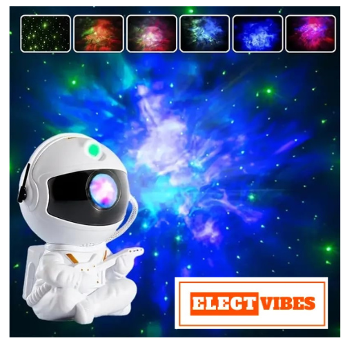 ELECTVIBES Astronaut Galaxy Projector Star Night Light – 360° Rotating LED Nebula Lamp with Remote, Timer & Adjustable Head for Kids Room, Bedroom, Home & Party Décor (Guitar Astronaut, Black)(PACK OF 1) - Image 3