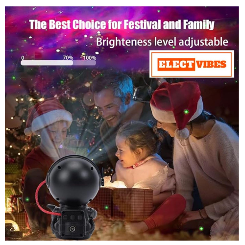 ELECTVIBES Astronaut Galaxy Projector Star Night Light – 360° Rotating LED Nebula Lamp with Remote, Timer & Adjustable Head for Kids Room, Bedroom, Home & Party Décor (Guitar Astronaut, Black)(PACK OF 1) - Image 10
