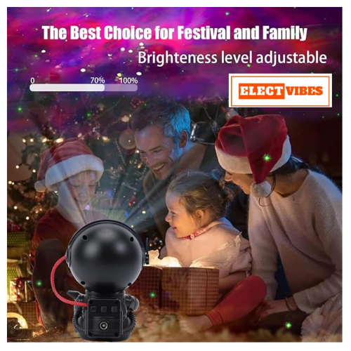 ELECTVIBES Astronaut Galaxy Projector Star Night Light – 360° Rotating LED Nebula Lamp with Remote, Timer & Adjustable Head for Kids Room, Bedroom, Home & Party Décor (Star Astronaut, Black)(PACK OF 1) - Image 16