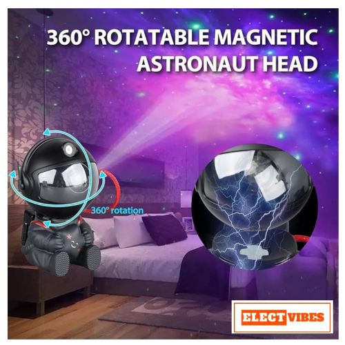 ELECTVIBES Astronaut Galaxy Projector Star Night Light – 360° Rotating LED Nebula Lamp with Remote, Timer & Adjustable Head for Kids Room, Bedroom, Home & Party Décor (Star Astronaut, Black)(PACK OF 1) - Image 14