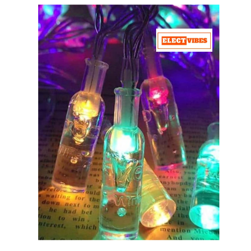 ELECTVIBES Bottle String Lights 14 LED, 3 Meter Plug-In, Warm white Fairy 14 Small Bottle Shape LED String Light | 14 LED, Plug Sourced, 4 Meter Long | Suitable for Diwali, Birthday, Festival, Wedding, Party, Patio, Lawn, Restaurants (Pack of 1, Warm White) - Image 17