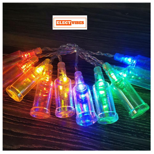 ELECTVIBES Bottle String Lights 14 LED, 3 Meter Plug-In, Warm white Fairy 14 Small Bottle Shape LED String Light | 14 LED, Plug Sourced, 4 Meter Long | Suitable for Diwali, Birthday, Festival, Wedding, Party, Patio, Lawn, Restaurants (Pack of 1, Warm White) - Image 3
