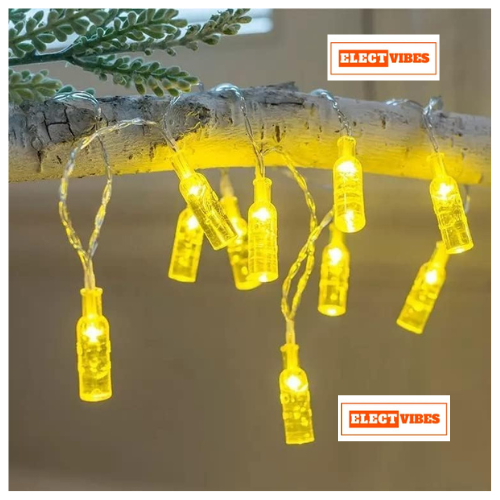 ELECTVIBES Bottle String Lights 14 LED, 3 Meter Plug-In, Warm white Fairy 14 Small Bottle Shape LED String Light | 14 LED, Plug Sourced, 4 Meter Long | Suitable for Diwali, Birthday, Festival, Wedding, Party, Patio, Lawn, Restaurants (Pack of 1, Warm White) - Image 14