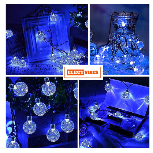 ELECTVIBES Crystal Ball LED String Light 14 LED, 3 Meter With Heavy Plug-In Crystal Ball String Lights Waterproof Fairy Lights for Bedroom, Garden, Diwali, Christmas, Wedding & Party Decoration WARM WHITE (PACK OF 1) - Image 19