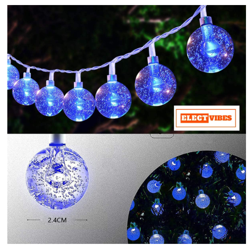 ELECTVIBES Crystal Ball LED String Light 14 LED, 3 Meter With Heavy Plug-In Crystal Ball String Lights Waterproof Fairy Lights for Bedroom, Garden, Diwali, Christmas, Wedding & Party Decoration WARM WHITE (PACK OF 1) - Image 17