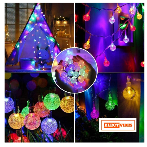 ELECTVIBES Crystal Ball LED String Light 14 LED, 3 Meter With Heavy Plug-In Crystal Ball String Lights Waterproof Fairy Lights for Bedroom, Garden, Diwali, Christmas, Wedding & Party Decoration WARM WHITE (PACK OF 1) - Image 40