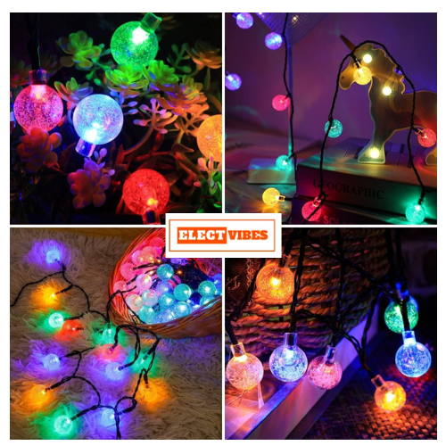 ELECTVIBES Crystal Ball LED String Light 14 LED, 3 Meter With Heavy Plug-In Crystal Ball String Lights Waterproof Fairy Lights for Bedroom, Garden, Diwali, Christmas, Wedding & Party Decoration WARM WHITE (PACK OF 1) - Image 37
