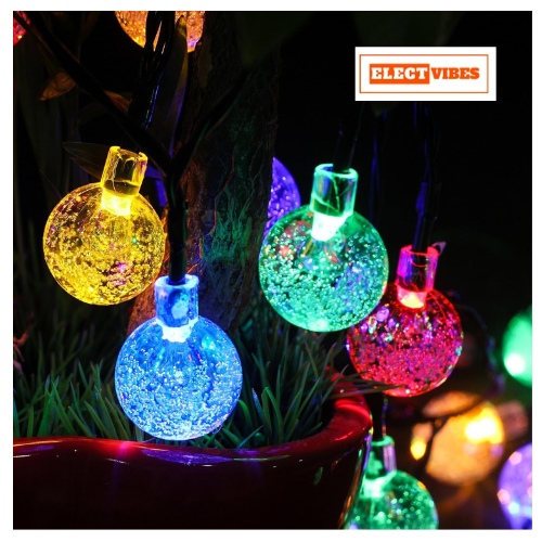 ELECTVIBES Crystal Ball LED String Light 14 LED, 3 Meter With Heavy Plug-In Crystal Ball String Lights Waterproof Fairy Lights for Bedroom, Garden, Diwali, Christmas, Wedding & Party Decoration WARM WHITE (PACK OF 1) - Image 35