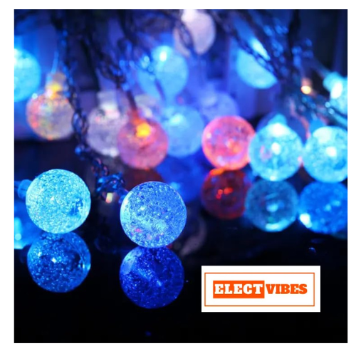 ELECTVIBES Crystal Ball LED String Light 14 LED, 3 Meter With Heavy Plug-In Crystal Ball String Lights Waterproof Fairy Lights for Bedroom, Garden, Diwali, Christmas, Wedding & Party Decoration WARM WHITE (PACK OF 1) - Image 43
