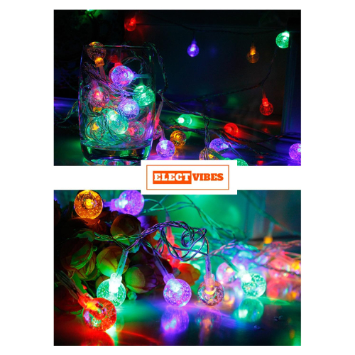 ELECTVIBES Crystal Ball LED String Light 14 LED, 3 Meter With Heavy Plug-In Crystal Ball String Lights Waterproof Fairy Lights for Bedroom, Garden, Diwali, Christmas, Wedding & Party Decoration WARM WHITE (PACK OF 1) - Image 41