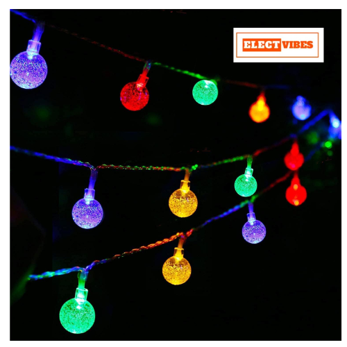 ELECTVIBES Crystal Ball LED String Light 14 LED, 3 Meter With Heavy Plug-In Crystal Ball String Lights Waterproof Fairy Lights for Bedroom, Garden, Diwali, Christmas, Wedding & Party Decoration WARM WHITE (PACK OF 1) - Image 33