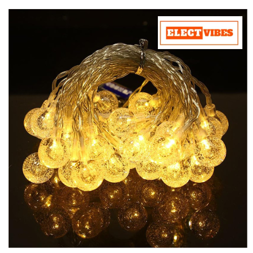 ELECTVIBES Crystal Ball LED String Light 14 LED, 3 Meter With Heavy Plug-In Crystal Ball String Lights Waterproof Fairy Lights for Bedroom, Garden, Diwali, Christmas, Wedding & Party Decoration WARM WHITE (PACK OF 1) - Image 22