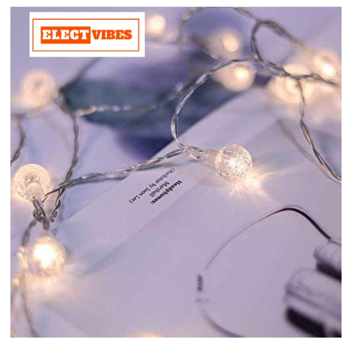 ELECTVIBES Crystal Ball LED String Light 14 LED, 3 Meter With Heavy Plug-In Crystal Ball String Lights Waterproof Fairy Lights for Bedroom, Garden, Diwali, Christmas, Wedding & Party Decoration WARM WHITE (PACK OF 1) - Image 29