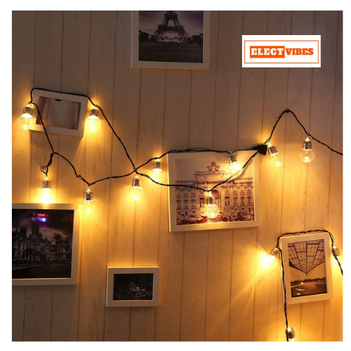 ELECTVIBES Crystal Bulb Ball String Light 16 LED, 3 Meter Plug-In,Decorative Lights for Diwali, Christmas, Party & Wedding Events (Warm White) (PACK OF 1) - Image 8