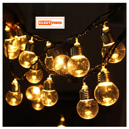 ELECTVIBES Crystal Bulb Ball String Light 16 LED, 3 Meter Plug-In,Decorative Lights for Diwali, Christmas, Party & Wedding Events (Warm White) (PACK OF 1)