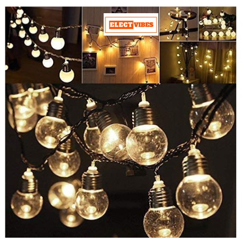 ELECTVIBES Crystal Bulb Ball String Light 16 LED, 3 Meter Plug-In,Decorative Lights for Diwali, Christmas, Party & Wedding Events (Warm White) (PACK OF 1) - Image 6