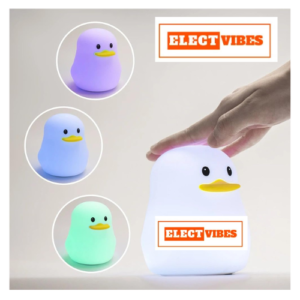 ELECTVIBES Silicone Duck LED Night Lamp, 16 Color modes for Home Decor, Toddler & Kids' Rooms, and Bedrooms (PACK OF 1)