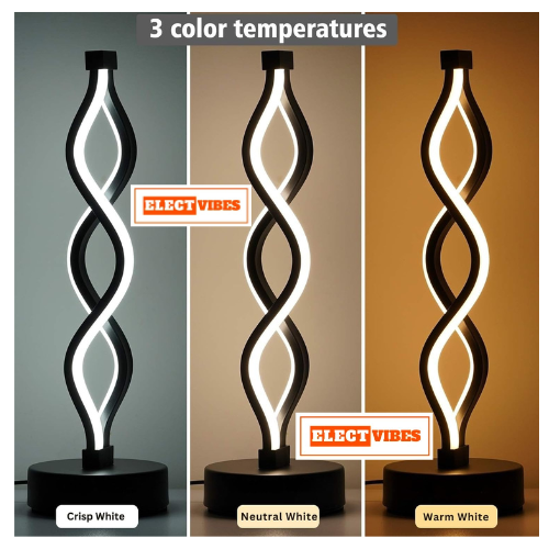 ELECTVIBES Double Helix Dimmable LED Table Lamp, Spiral LED Desk Lamp, Contemporary Minimalist Lighting Design, Creative Stylish Smart Dimmable Lamp for Living Room Bedroom Office Ideal Gift (PACK OF 1) - Image 8