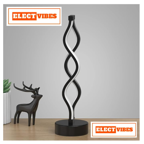 ELECTVIBES Double Helix Dimmable LED Table Lamp, Spiral LED Desk Lamp, Contemporary Minimalist Lighting Design, Creative Stylish Smart Dimmable Lamp for Living Room Bedroom Office Ideal Gift (PACK OF 1)
