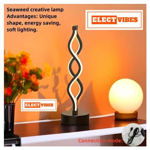 ELECTVIBES Double Helix Dimmable LED Table Lamp, Spiral LED Desk Lamp, Contemporary Minimalist Lighting Design, Creative Stylish Smart Dimmable Lamp for Living Room Bedroom Office Ideal Gift (PACK OF 1) - Image 4