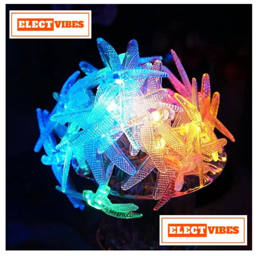 ELECTVIBES Dragon Fly String Lights 14 LED, 3 Meter With Heavy Plug-In String Lights– Decorative Waterproof Fairy Lights for Indoor/Outdoor, Garden, Diwali, Christmas, Wedding, Party & Festival Decoration WARM WHITE (Pack of 1) - Image 8