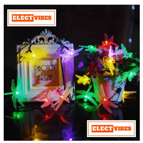 ELECTVIBES Dragon Fly String Lights 14 LED, 3 Meter With Heavy Plug-In String Lights– Decorative Waterproof Fairy Lights for Indoor/Outdoor, Garden, Diwali, Christmas, Wedding, Party & Festival Decoration WARM WHITE (Pack of 1) - Image 7