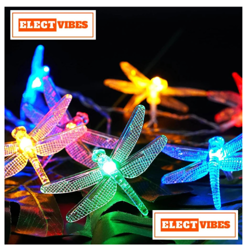 ELECTVIBES Dragon Fly String Lights 14 LED, 3 Meter With Heavy Plug-In String Lights– Decorative Waterproof Fairy Lights for Indoor/Outdoor, Garden, Diwali, Christmas, Wedding, Party & Festival Decoration WARM WHITE (Pack of 1) - Image 6