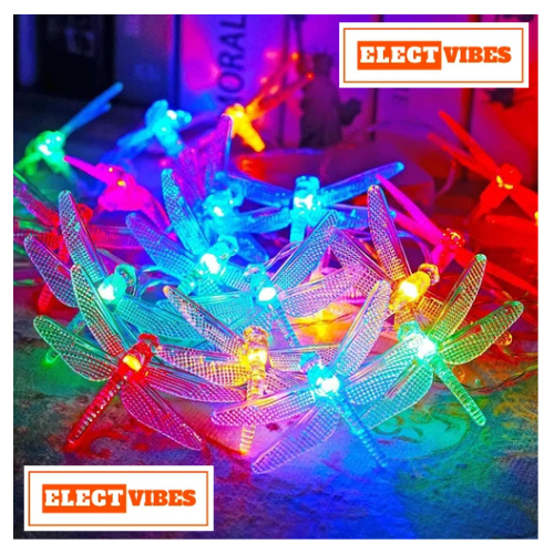 ELECTVIBES Dragon Fly String Lights 14 LED, 3 Meter With Heavy Plug-In String Lights– Decorative Waterproof Fairy Lights for Indoor/Outdoor, Garden, Diwali, Christmas, Wedding, Party & Festival Decoration WARM WHITE (Pack of 1) - Image 5