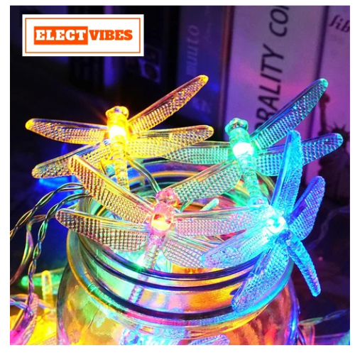 ELECTVIBES Dragon Fly String Lights 14 LED, 3 Meter With Heavy Plug-In String Lights– Decorative Waterproof Fairy Lights for Indoor/Outdoor, Garden, Diwali, Christmas, Wedding, Party & Festival Decoration WARM WHITE (Pack of 1) - Image 3