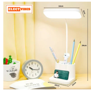 ELECTVIBES 3-in-1 LED Desk Lamp LED DESK LAMP, USB Rechargeable, Touch Sensor, Pen & Phone Holder, 3 Modes, Yellow PEN & PHONE HOLDER (PACK OF 1)