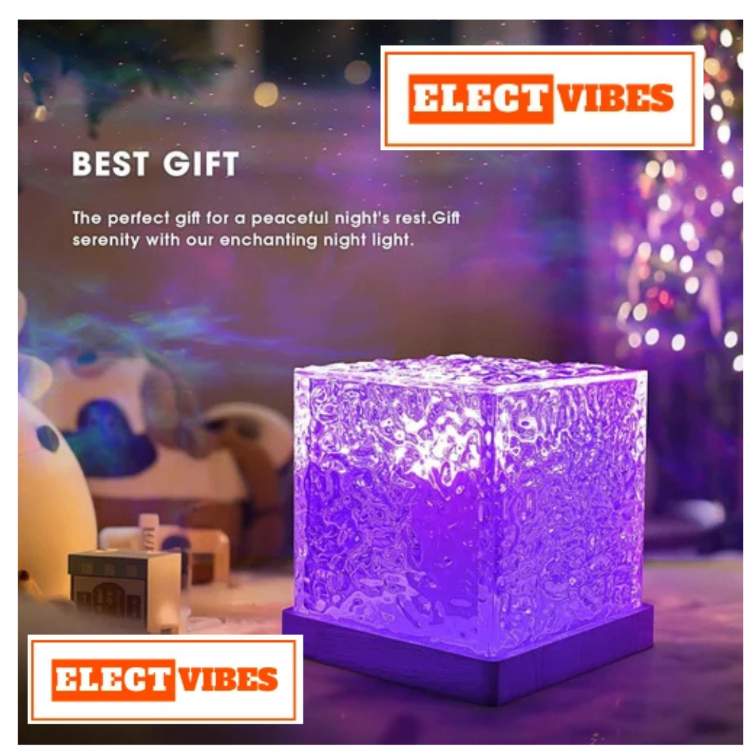 ELECTVIBES Romantic Ocean Wave Night Light Projector Lamp – 3D Water Wave LED Projection Lamp with Remote Control for Bedroom, Romantic0 Decor, Valentine Day Gift, Love Gift for Her, Couple Gift (PACK OF 1) - Image 4