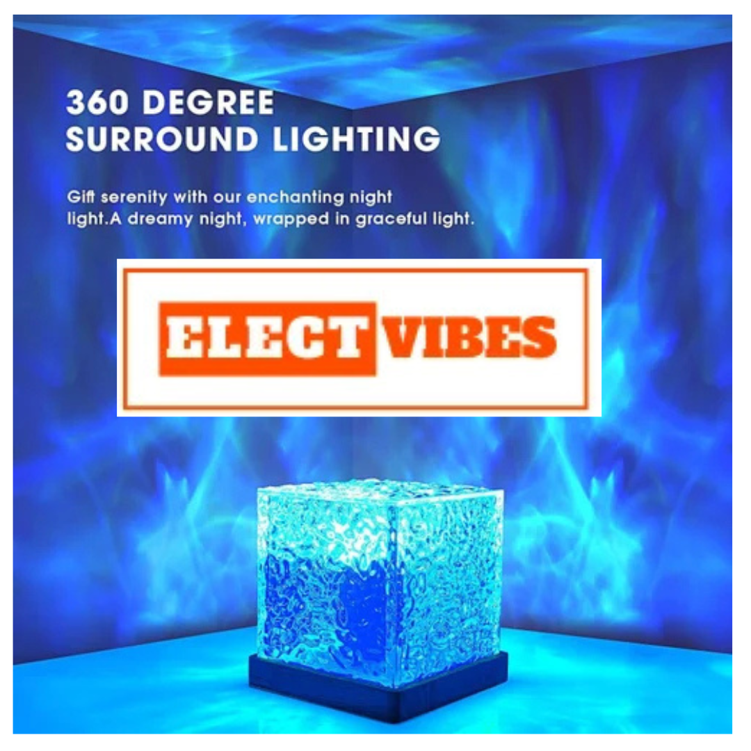 ELECTVIBES Romantic Ocean Wave Night Light Projector Lamp – 3D Water Wave LED Projection Lamp with Remote Control for Bedroom, Romantic0 Decor, Valentine Day Gift, Love Gift for Her, Couple Gift (PACK OF 1) - Image 5