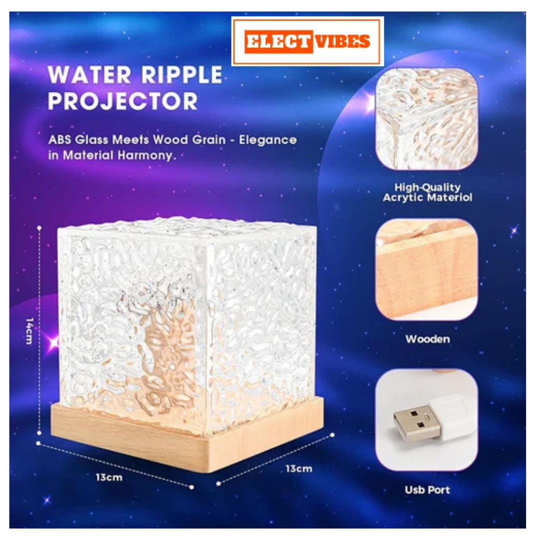 ELECTVIBES Romantic Ocean Wave Night Light Projector Lamp – 3D Water Wave LED Projection Lamp with Remote Control for Bedroom, Romantic0 Decor, Valentine Day Gift, Love Gift for Her, Couple Gift (PACK OF 1) - Image 7