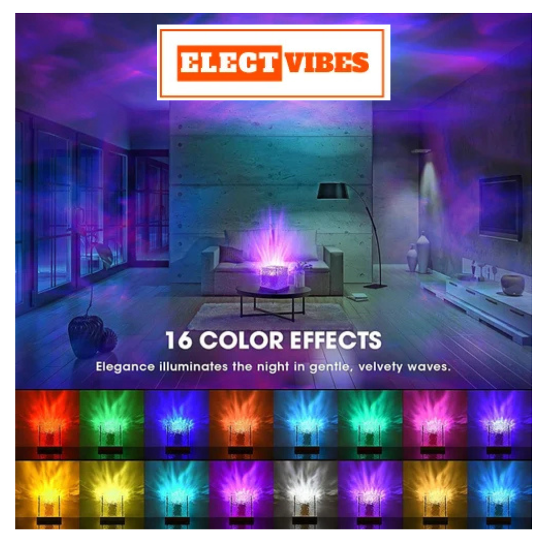 ELECTVIBES Romantic Ocean Wave Night Light Projector Lamp – 3D Water Wave LED Projection Lamp with Remote Control for Bedroom, Romantic0 Decor, Valentine Day Gift, Love Gift for Her, Couple Gift (PACK OF 1) - Image 8