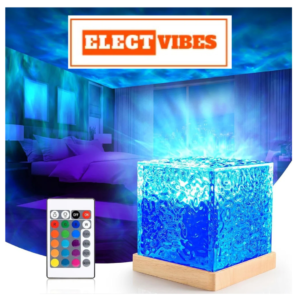 ELECTVIBES Romantic Ocean Wave Night Light Projector Lamp – 3D Water Wave LED Projection Lamp with Remote Control for Bedroom, Romantic0 Decor, Valentine Day Gift, Love Gift for Her, Couple Gift (PACK OF 1)