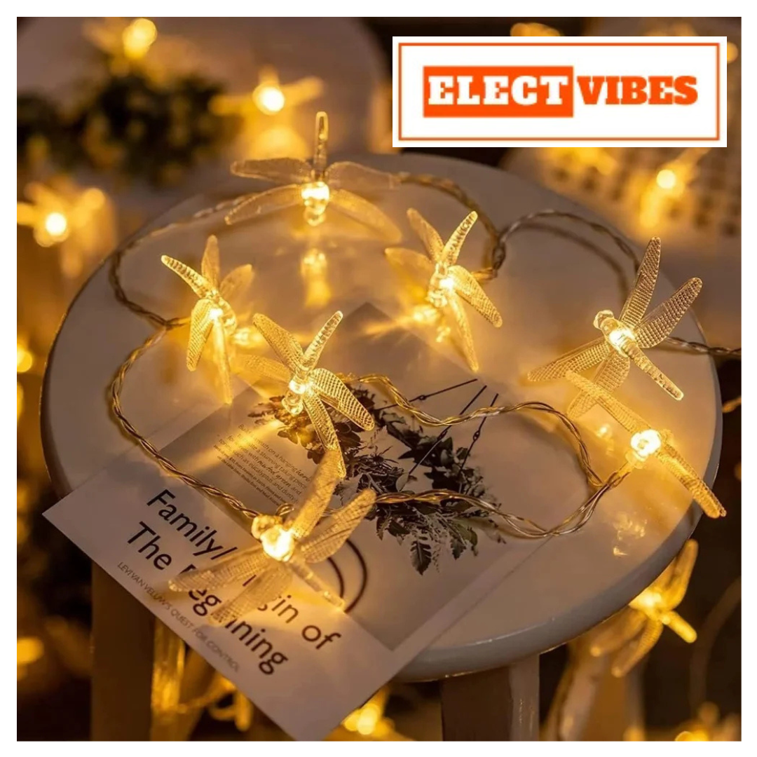 ELECTVIBES Dragon Fly String Lights 14 LED, 3 Meter With Heavy Plug-In String Lights– Decorative Waterproof Fairy Lights for Indoor/Outdoor, Garden, Diwali, Christmas, Wedding, Party & Festival Decoration WARM WHITE (Pack of 1) - Image 13