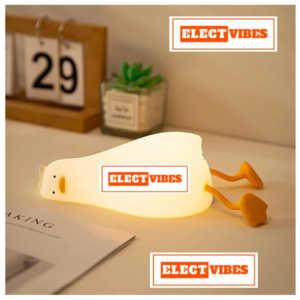 ELECTVIBES Lying Duck Night Light Cute Dimmable Silicone LED Lamp, Rechargeable (PACK OF 1)