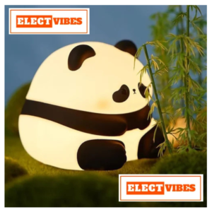 ELECTVIBES Sitting Panda Night Light Touch LED Silicone Lamp, Rechargeable, for Kids' Room, Gift Idea (PACK OF 1)