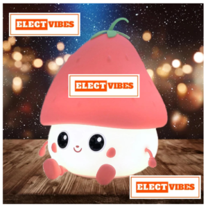 ELECTVIBES Red Cute Strawberry Night Lamp  Rechargeable Silicone LED Light Night Lamp - Cute LED Strawberry Lamp, Kids Night Light, Nursery Decor, Birthday Gift, for Kids, Nursery Decor & Gifts Silicone LED Light (PACK OF 1)