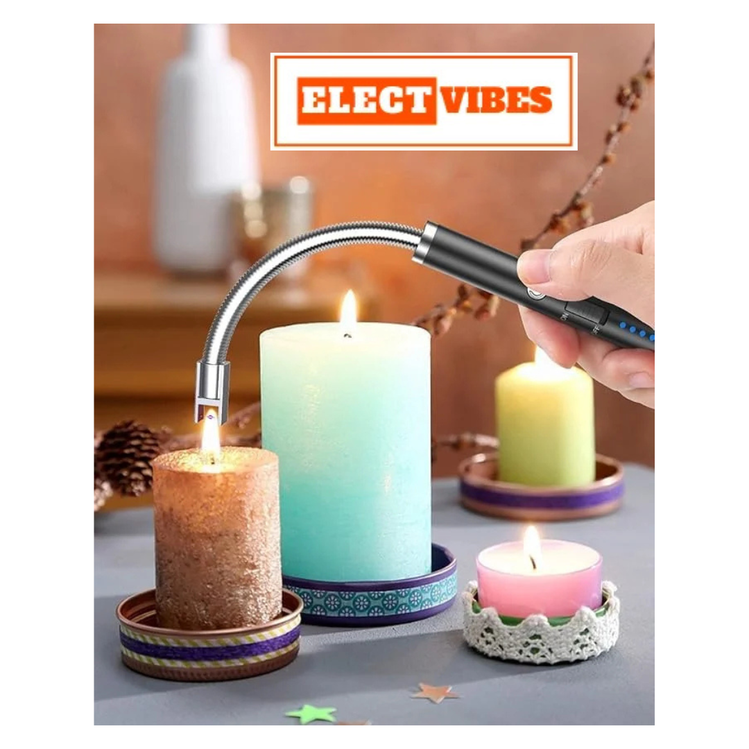 ELECTVIBES Rechargeable Electric Gas Lighter for Kitchen, Lighter for Gas Stove, Candles, Pooja, C-Type USB, Kitchen Tools, Multi Purpose - 360° Flexible & Windproof, (PACK OF 1) - Image 6