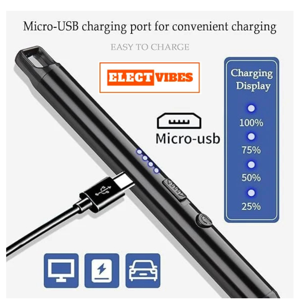 ELECTVIBES Rechargeable Electric Gas Lighter for Kitchen, Lighter for Gas Stove, Candles, Pooja, C-Type USB, Kitchen Tools, Multi Purpose - 360° Flexible & Windproof, (PACK OF 1) - Image 7
