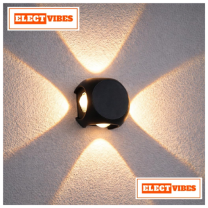 ELECTVIBES  LED Outdoor UP Down Wall Light 4 Watt Rainproof & Shockproof Aluminium Body 4 Way Exterior Wall Step Light Fixture (Warm White) (Pack of 1)