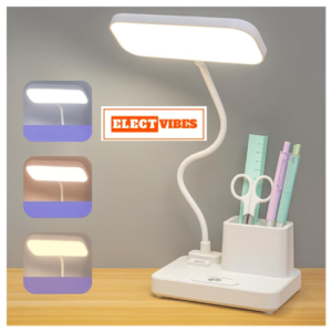 ELECTVIBES LED Desk Lamp   Pen & Phone Holder  USB Charging Study Lamp (PACK OF 1)